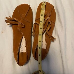 Brown suede slippers moccasins